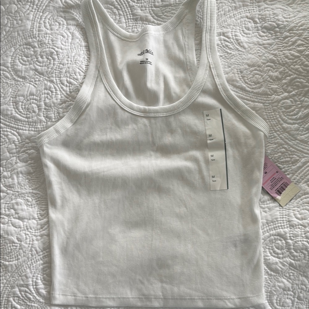NWT wild fable White Ribbed Tank Top